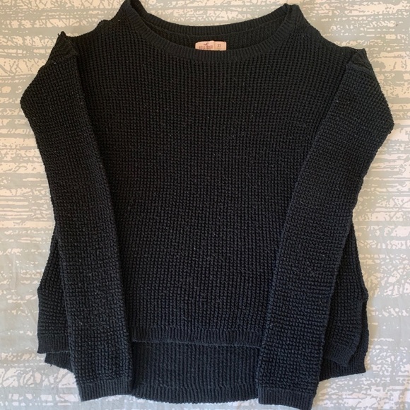 Hollister Black Sweater with Shoulder Cutouts - Picture 2 of 3